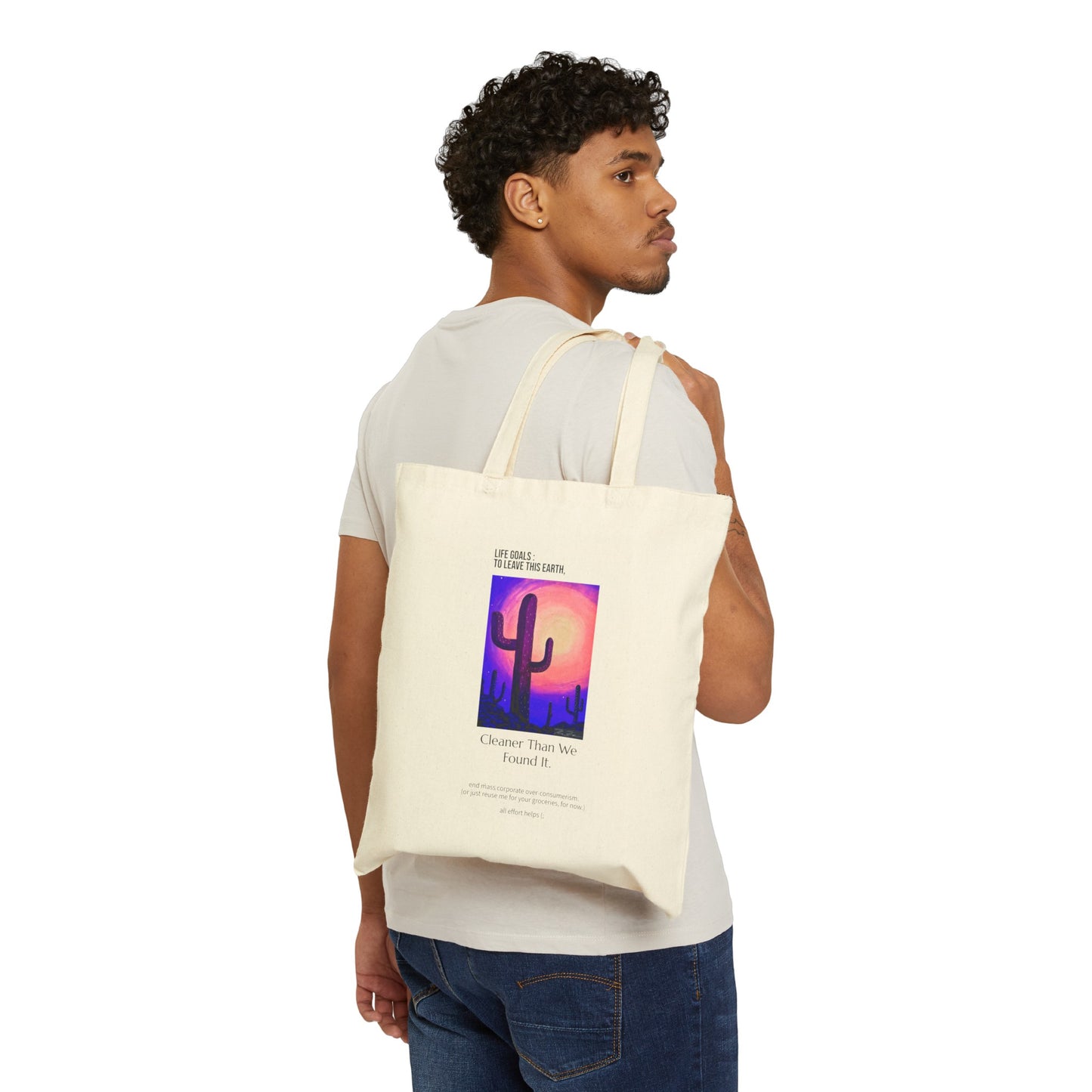 Cactus Scenery Canvas Tote Bag