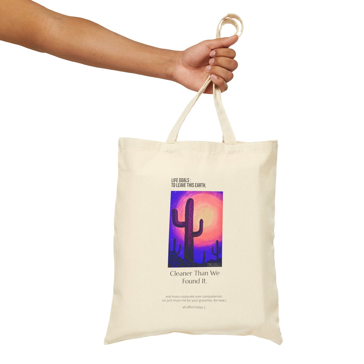 Cactus Scenery Canvas Tote Bag