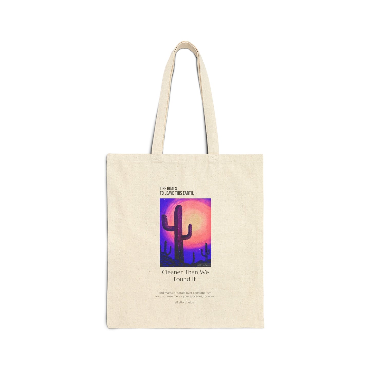 Cactus Scenery Canvas Tote Bag