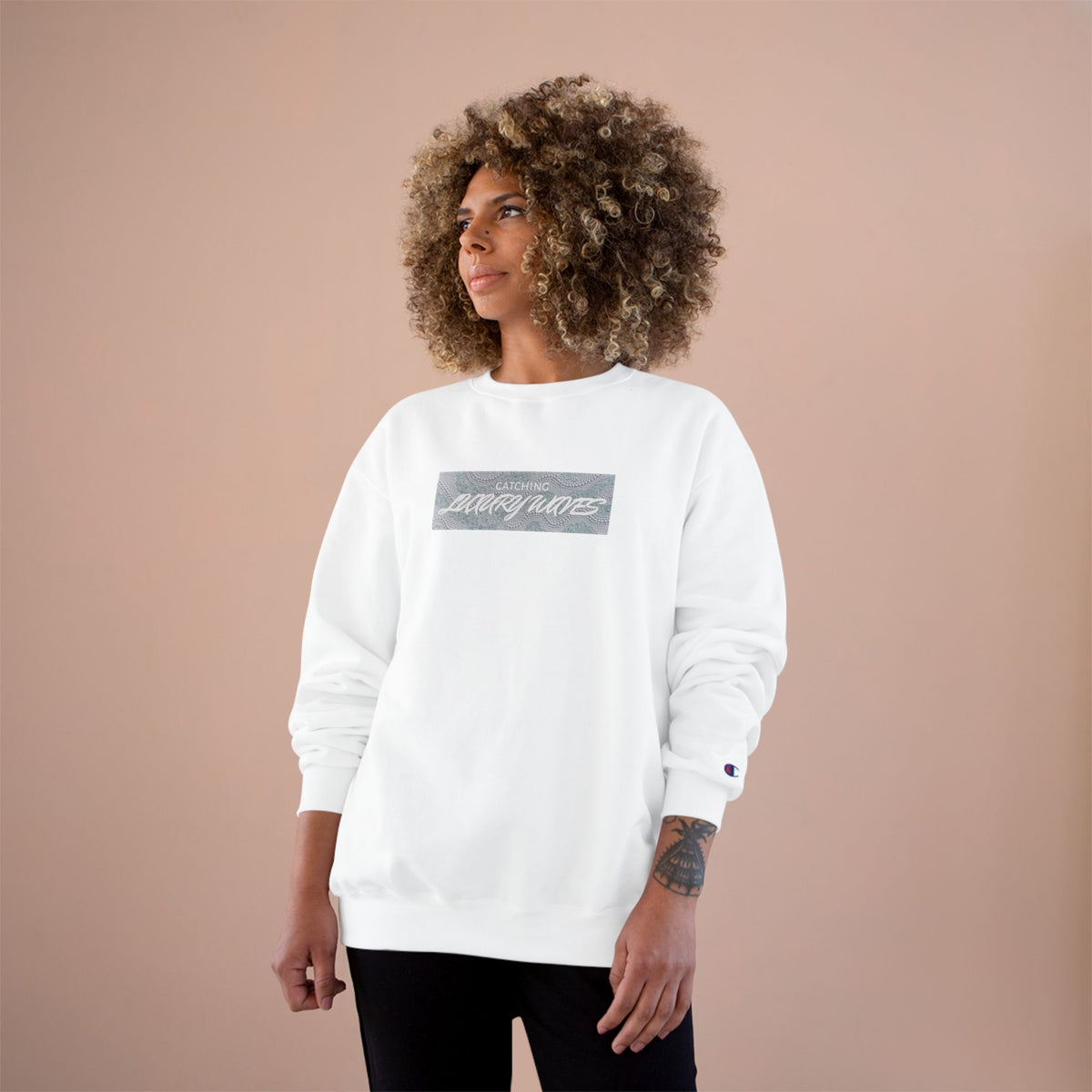 Champion Sweatshirt — Minimal Script Luxury Logo Crewneck