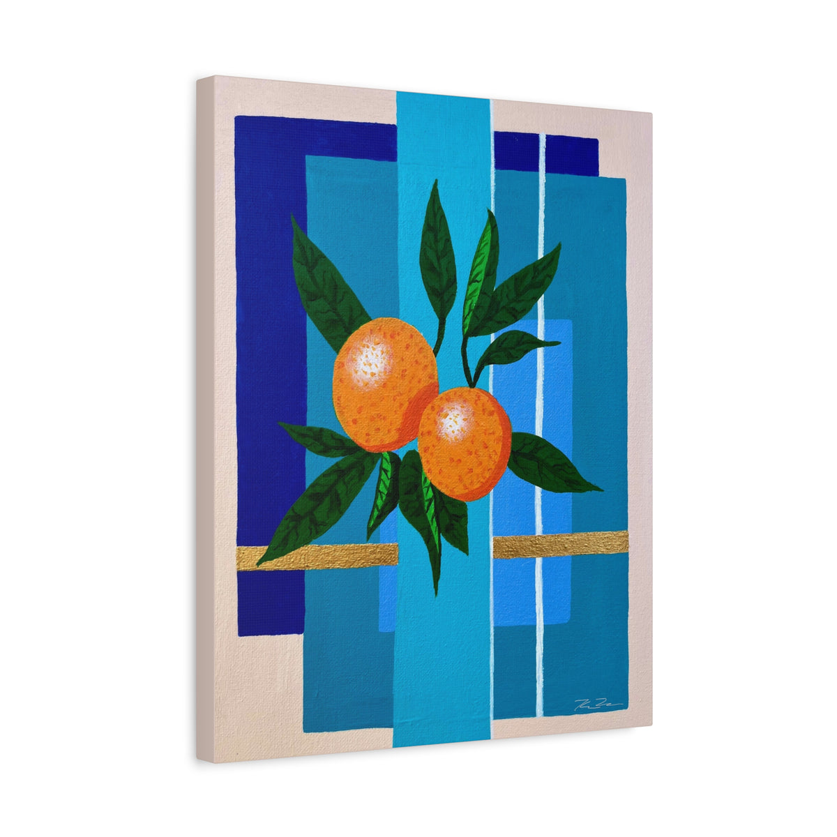 Modern Citrus Canvas Print — Minimalistic Citrus Wall Art